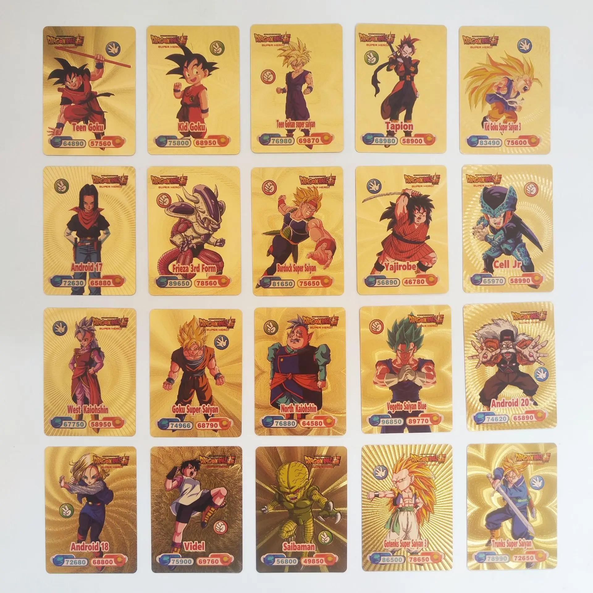 50pcs/set 2024 Dragon Ball Wukong PVC Gold Foil Waterproof English Card Card Super Saiyan Cartoon Anime Collection Card Toy Gift