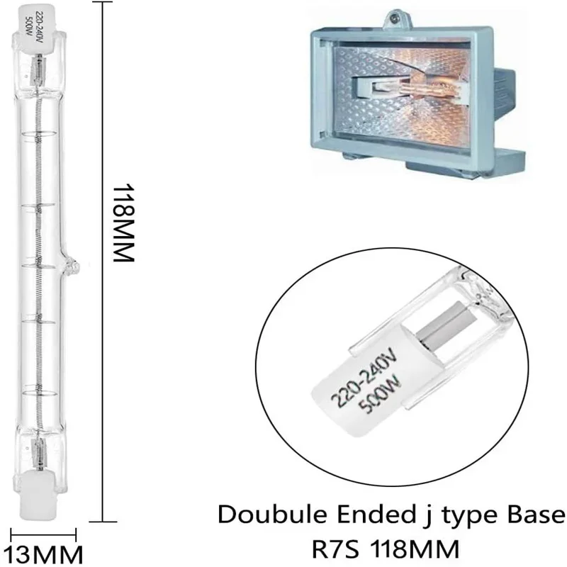5/10/50PCS J118 100W 200W 300W LED Glass Tube COB Light Bulb High Power Corn Lamp Replace Halogen Light Wholesale