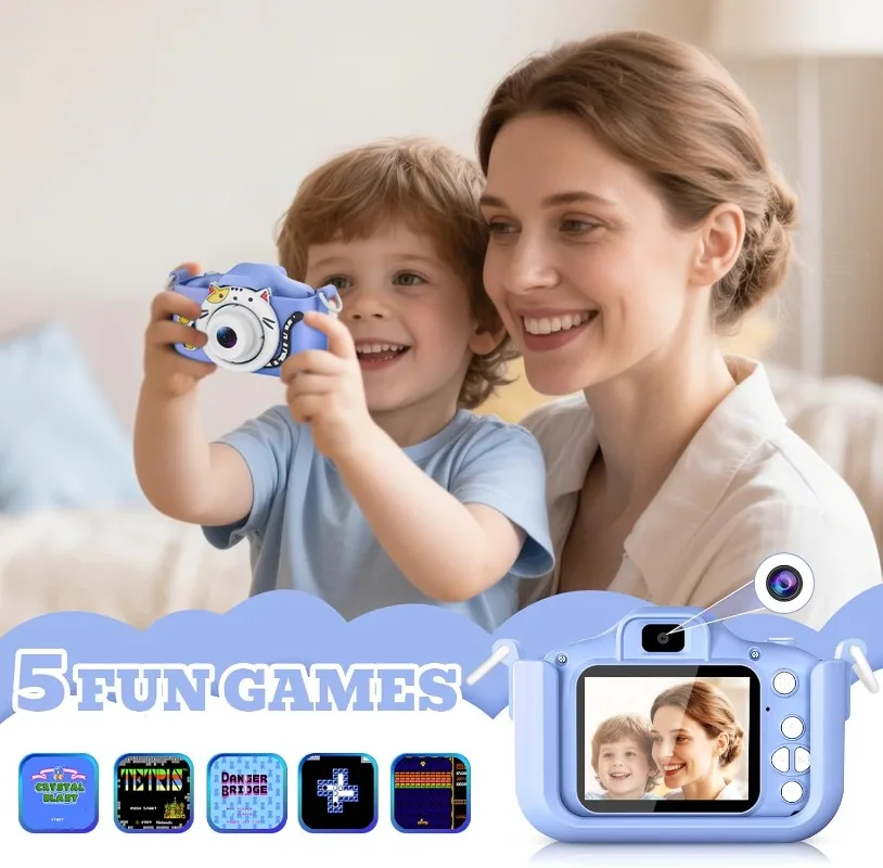 Kids Camera for Girls Boys Christmas Birthday Festival Gift for Kids,Digital Camera for Toddlers Toys