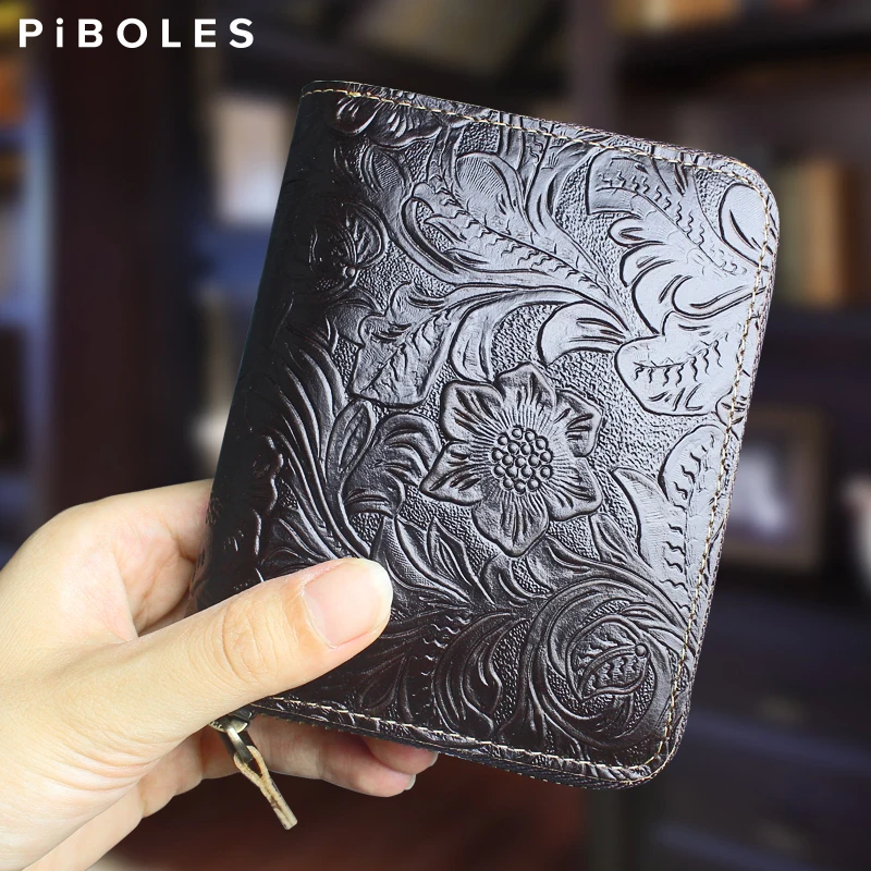 

2022 Men's Wallet Handmade Genuine Leather Card Slot Fold Short Wallet For Male Card Holder Coin Purse Money Bag