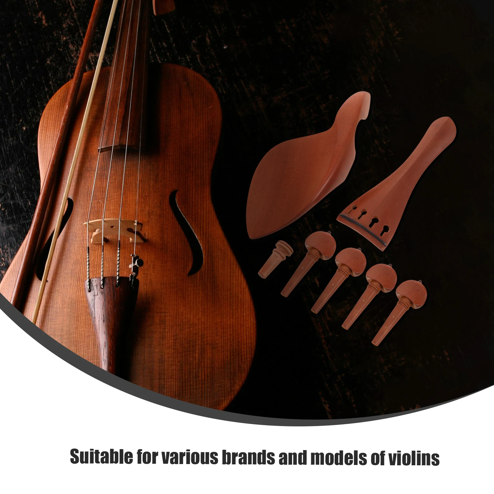 

Neck Rest Violin Knob Bracket Chinrest Tuning Pegs Tailpiece Rests Jujube Endpin Tunners