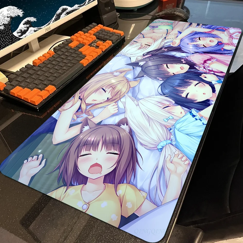 

Коврик для мыши с аниме девушкой N Nekopara, коврик для мыши с подкладкой, игровые аксессуары, Prime gaming XXL коврик для клавиатуры, коврик для стежки