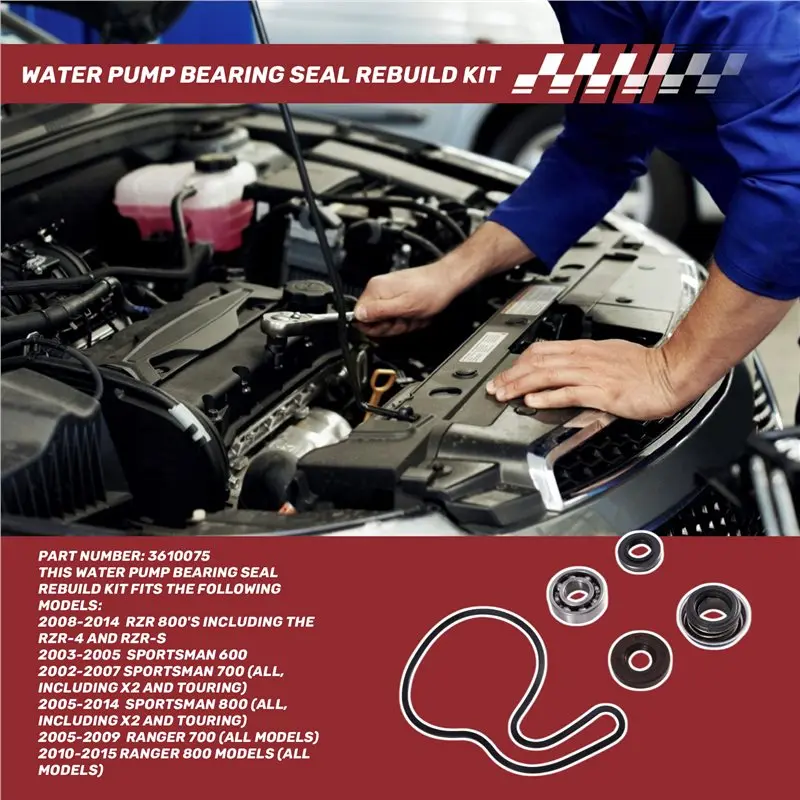 Bearing Seal Replacement Kit For Water Pump- Rebuild Included For Polaris Sportsman 700 800 Ranger 700 800 RZR 800 3610075