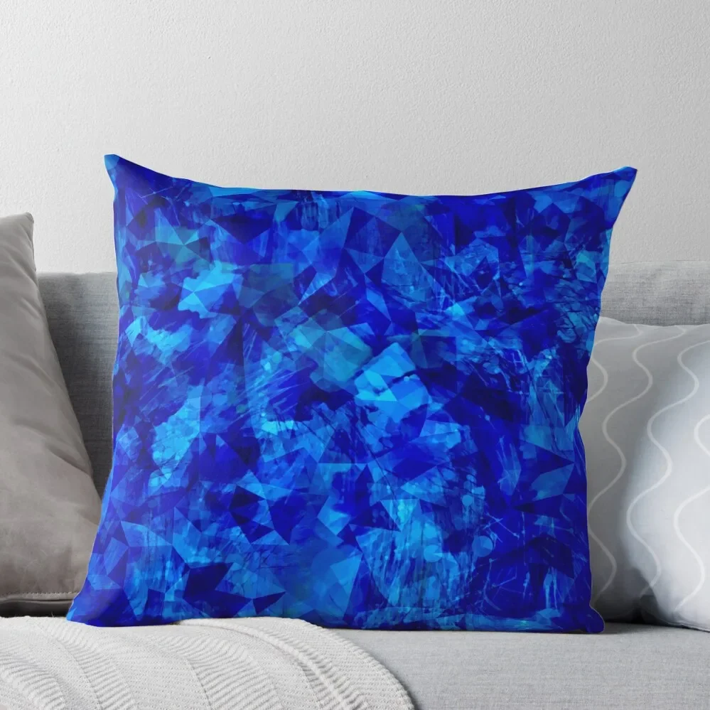 

Cobalt Facets Throw Pillow Custom Cushion Photo pillow cover christmas Custom Cushion