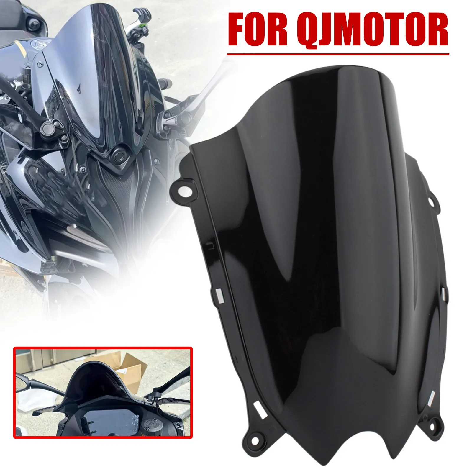 

Motorcycle Windshield Windscreen For QJMOTOR SR800 SR600RS Wind Shield Gray Black