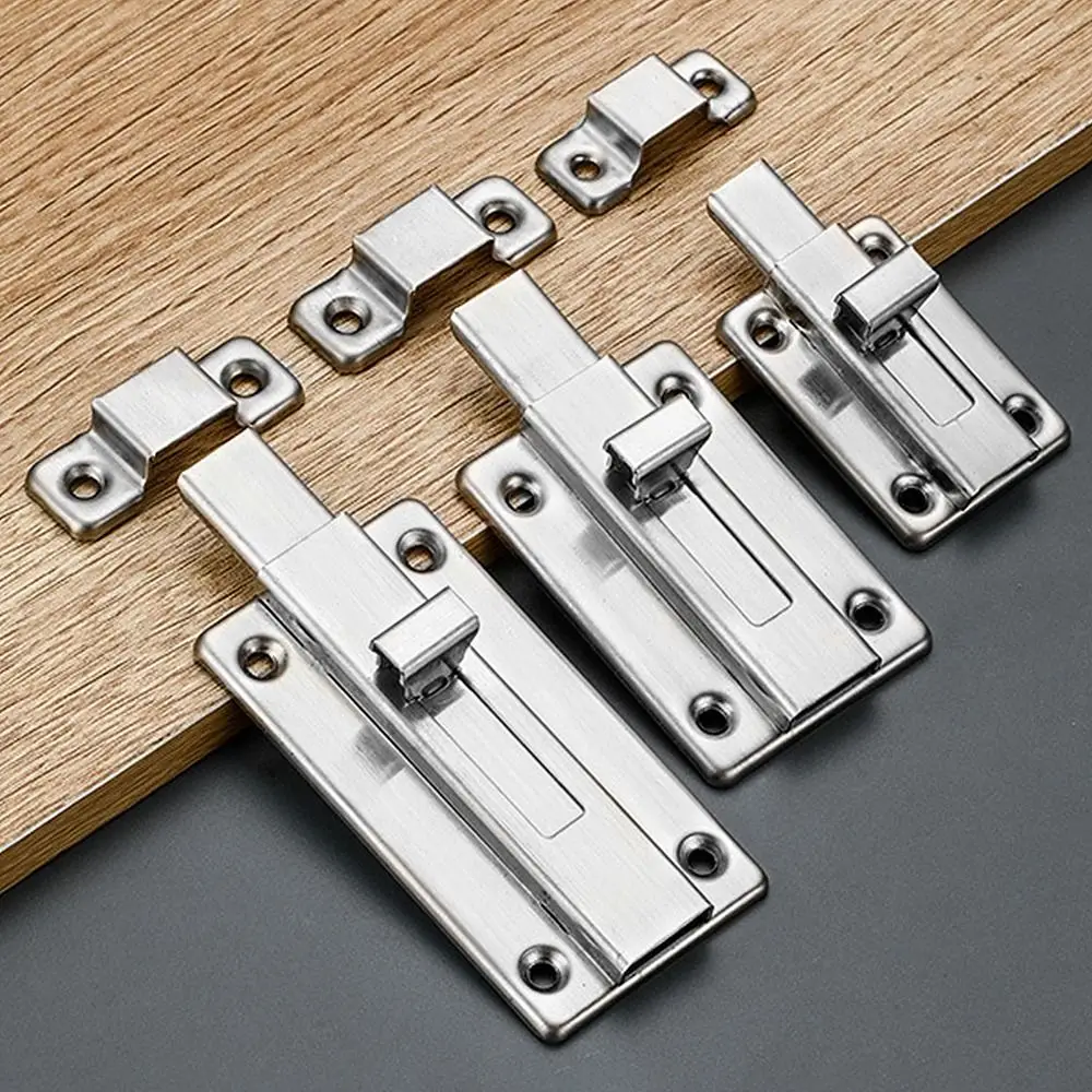 1Set 2/3/4inch Stainless Steel Door Latch Hasp Buckle Bolt Hotel Office Security Lock Wooden Gate Window Kitchen Home Anti-theft