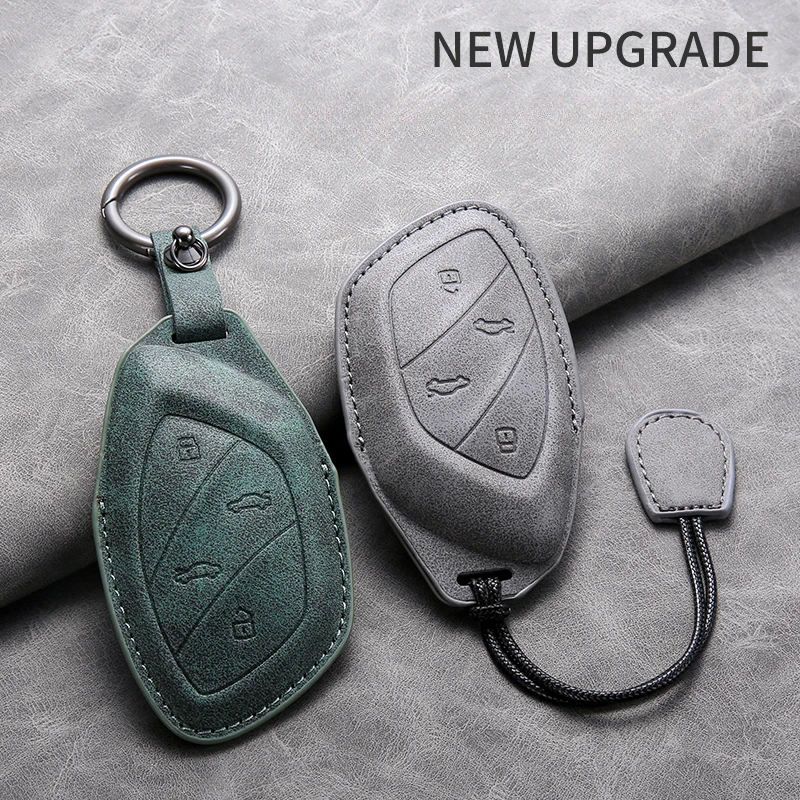 

Leather Car Key Case Cover Shell for Roewe RX5 I6 I5 RX3 RX8 ERX5 for MG ZS EV MG6 EZS HS EHS MARVEL X MARVEL R Electric 2021