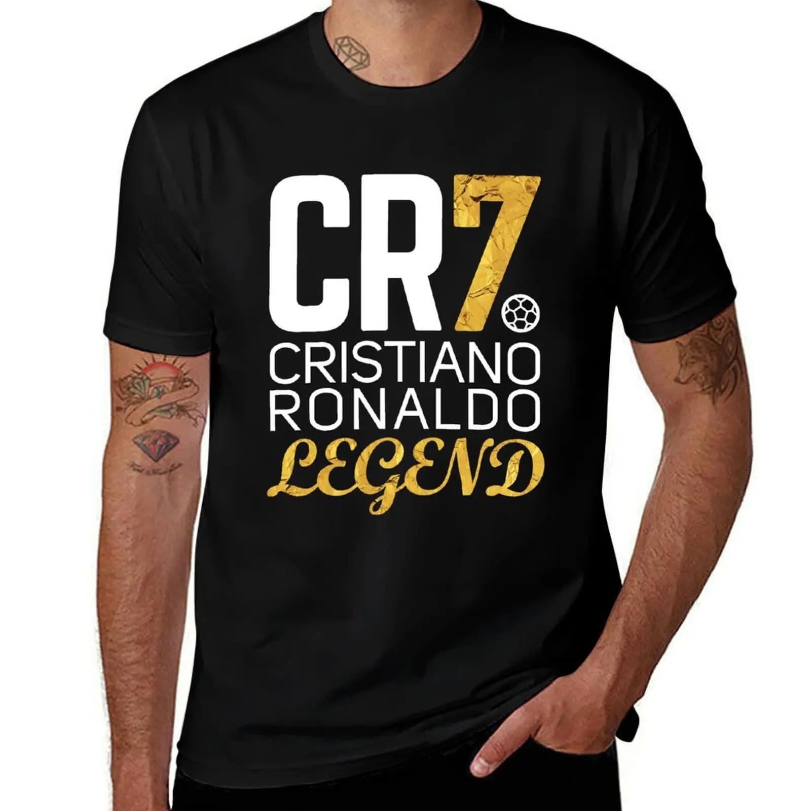 

CR7 legend gold T-Shirt oversized graphic tee blue lock funny t shirts for men