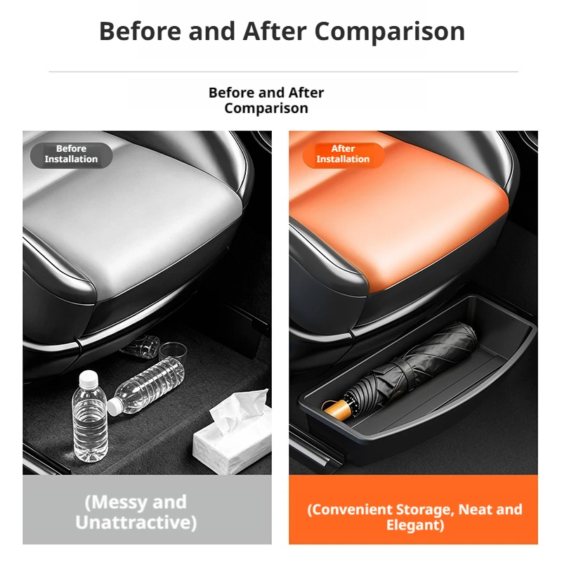 SEAMETAL Under Seat Storage Box Universal Car Seat Bottom Organizer Box Removable Storage Box Gadget Case Universal Accessories image 2