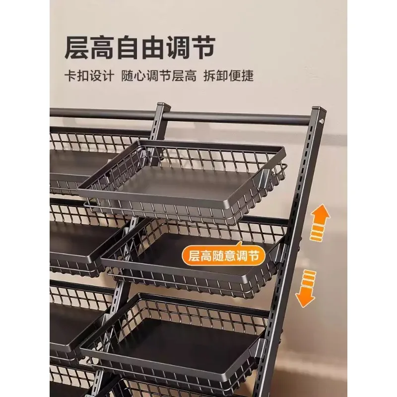 Supermarket Vegetable and Fruit Shelf Commercial Snack/Candy/Photo Chips Stand Convenience Store Display Shelves with Basket view 5