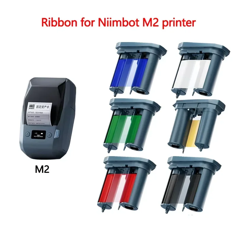 Niimbot M2 Thermal Transfer Label Printer Ribbon Black White Red Golden Green Blue Color M2 Carbon Band