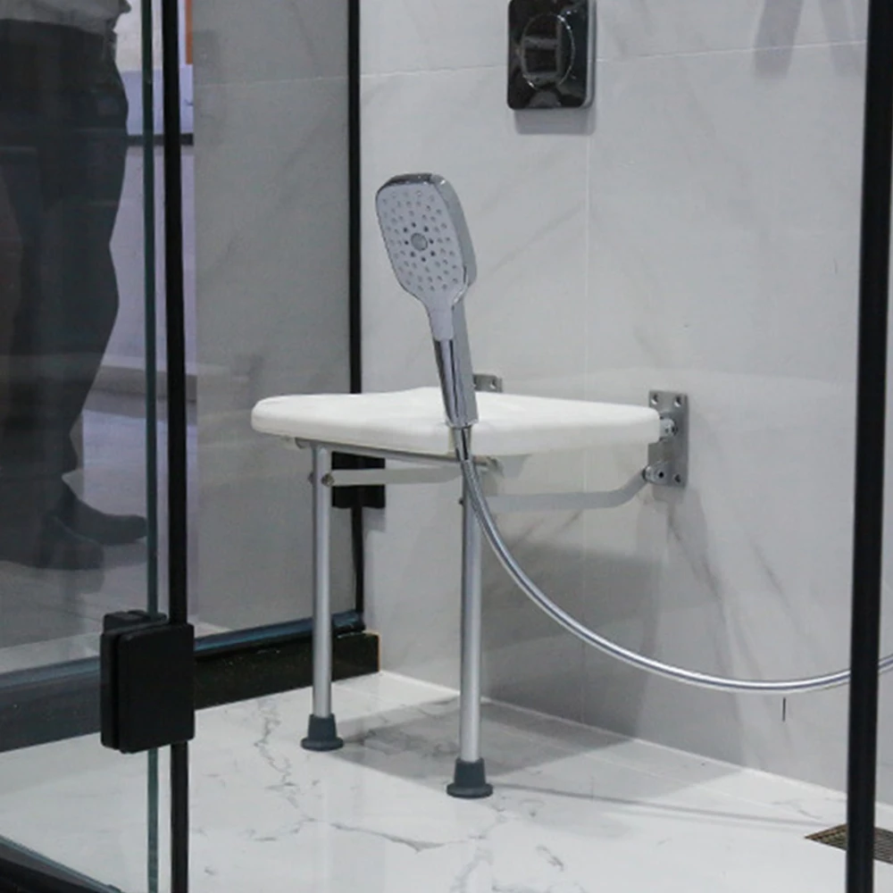 

Folding shower stool, swivel screw-in bath seat, wall-mounted bathroom chair and stool, elderly shower head slot
