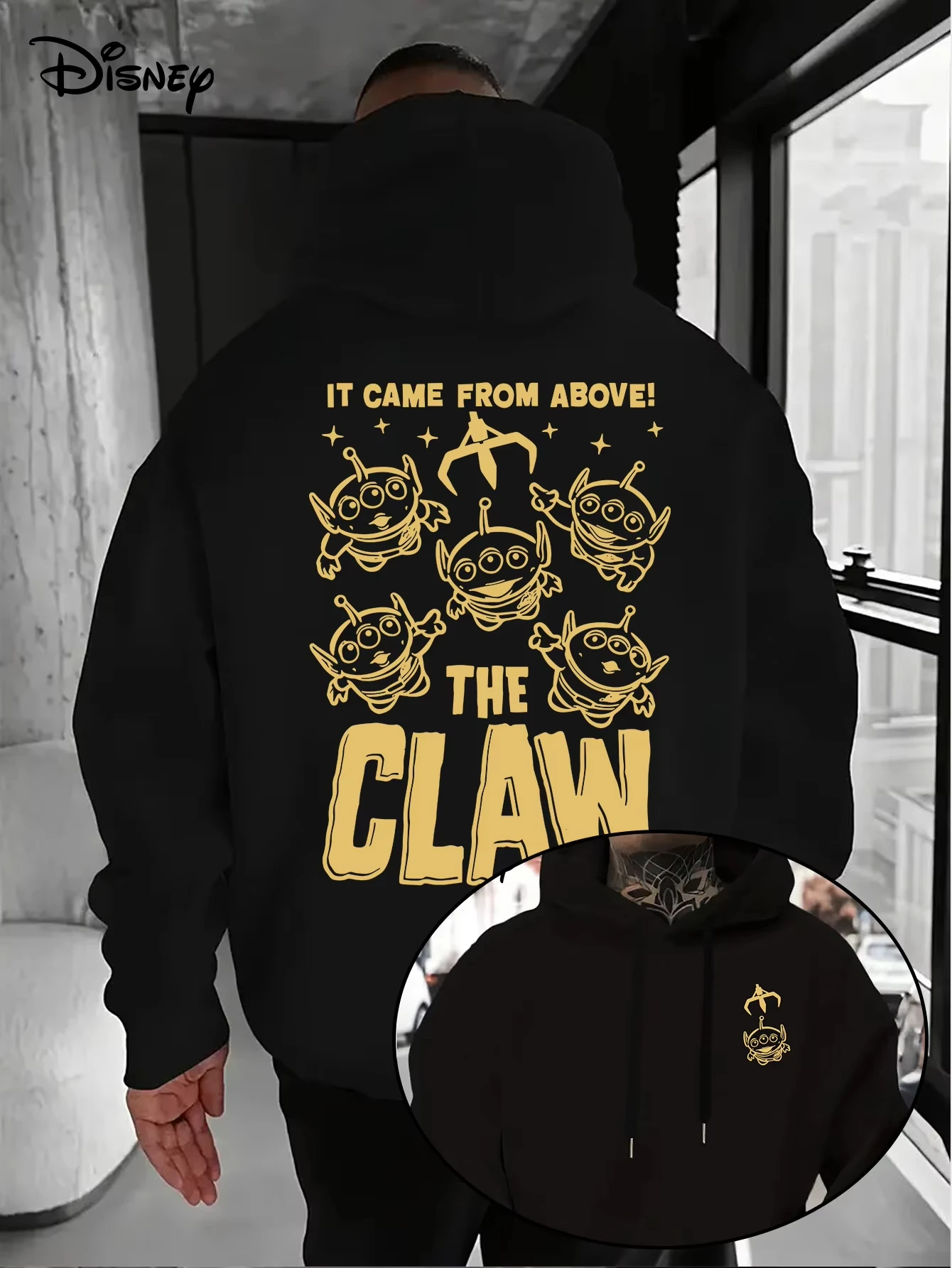 Męska bluza z kapturem Disney Toy Story Aliens, jesienno-zimowa, codzienna, unisex, wkładana przez głowę, dres, odzież, bluza oversize