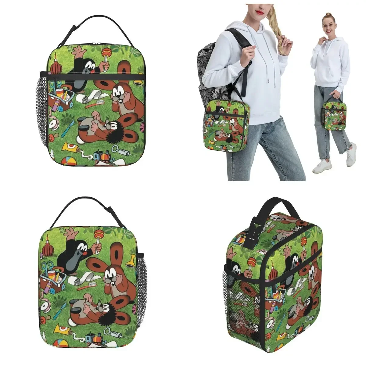 The Little Mole Krtek Anime Insulated Lunch Bag Thermal Bag Lunch Container Large Tote Lunch Box Food Bag School Outdoor