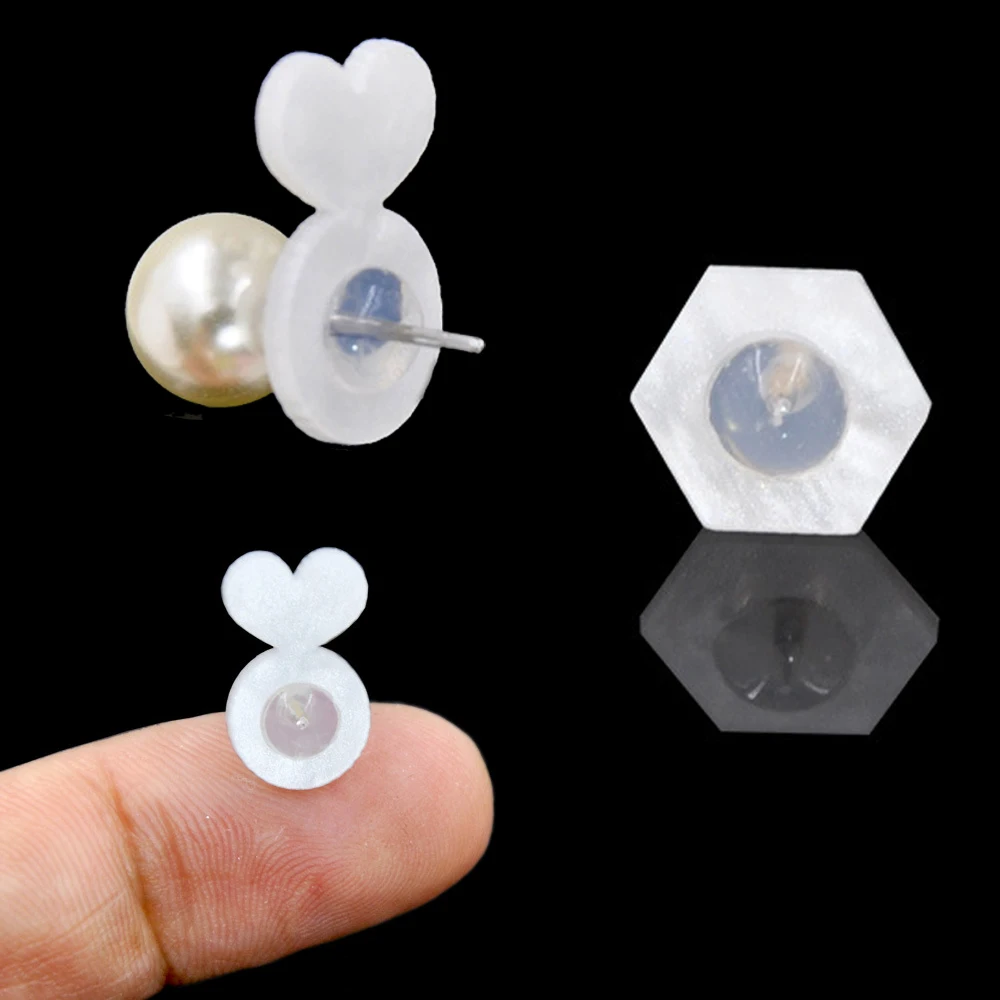 10/30/50pcs אוזן גב פקקים אוזן סיליקון תקע חסם כובעים תומך lifters לעגילים כבדים