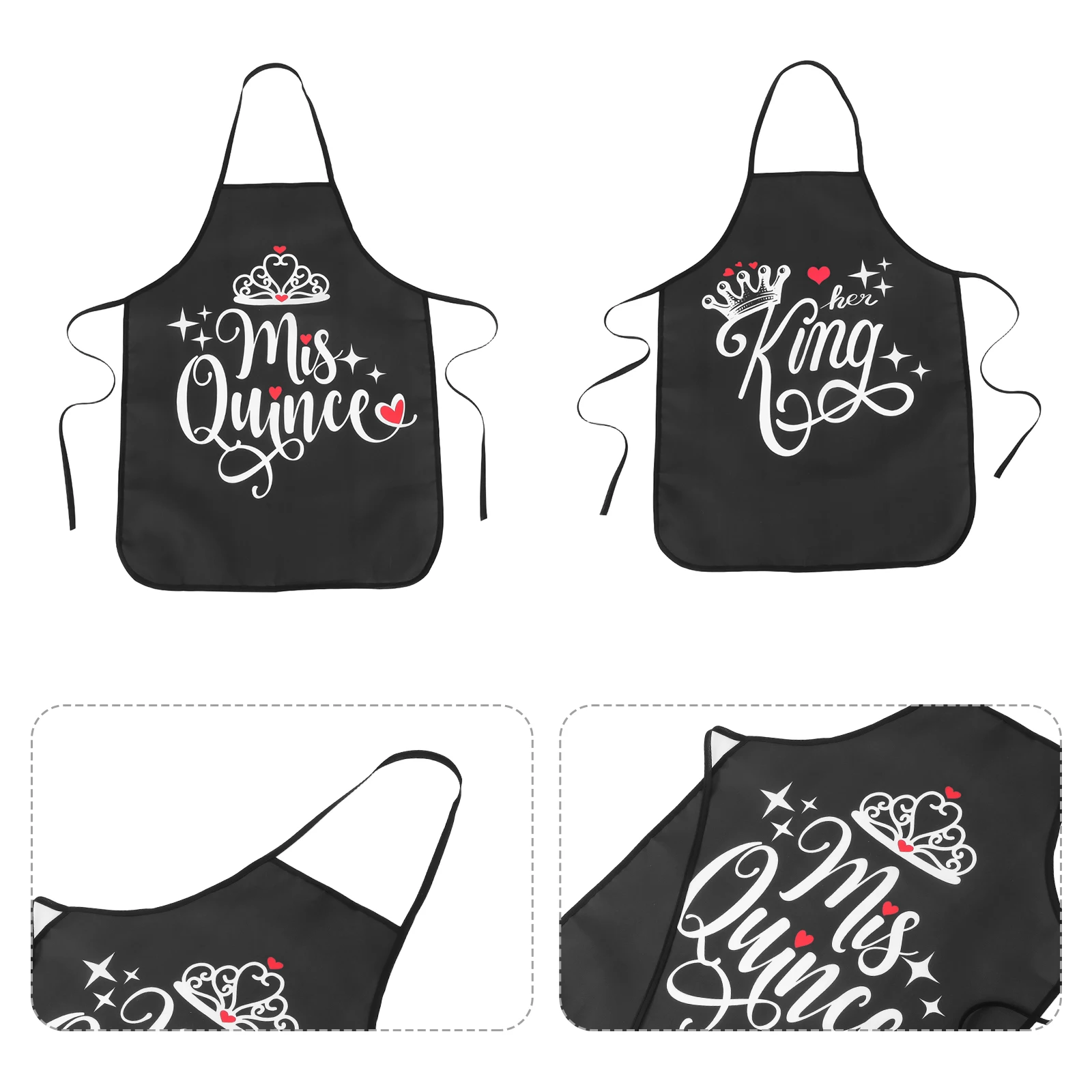 

1 Pair Of Valentine'S Day Couple Apron Waterproof Anti-Stain Sleeveless Kitchen Apron Adjustable Comfortable Cooking