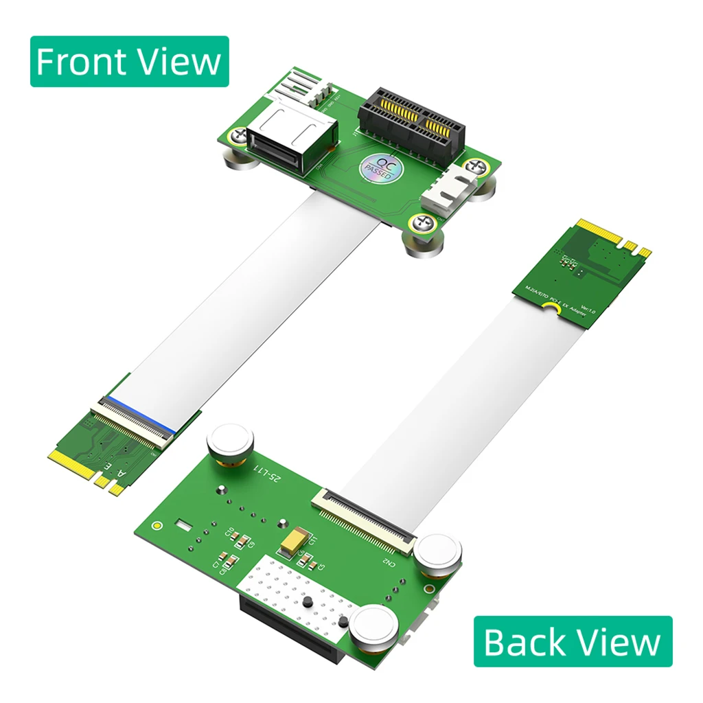 

For NGFF M.2 2230 Key A/E to PCIe PCI Express 1X Adapter Cable + USB 2.0 Riser Card with Magnetic Pad Aluminum Foil FPC Cable