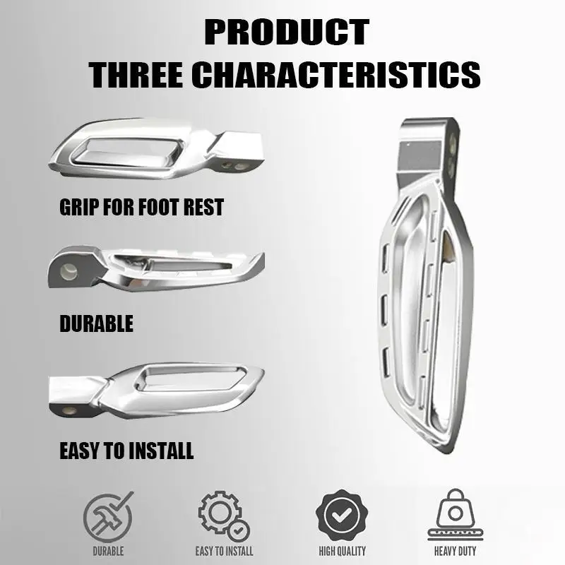 Motorcycle Rear Foot Pegs Universal Aluminum Alloy Fit Multiple Models Durable Anti Rust for All Weather Riding