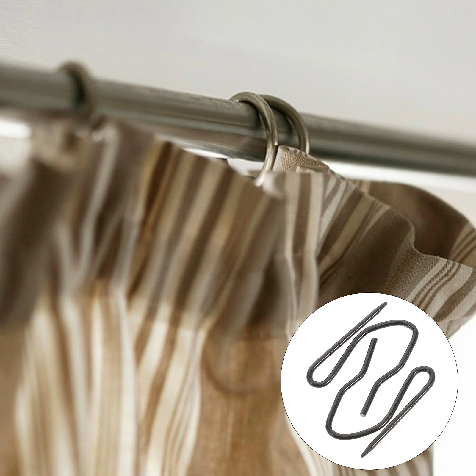 

30pcs Curtain Metal S-Shaped Shower Curtain Hooks For Bathroom Bedroom Living Room Smooth Glide Replacement Drapery Pins