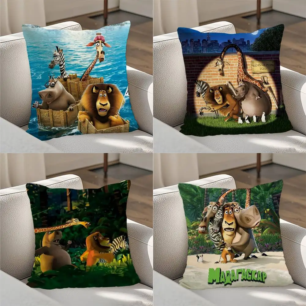 

Movie M-MadagascarS Pillow Case Luxury Double-sided For Car Pillows 45x45 Cushions Cover Home And Decoration Sofa Pillowcase 50x