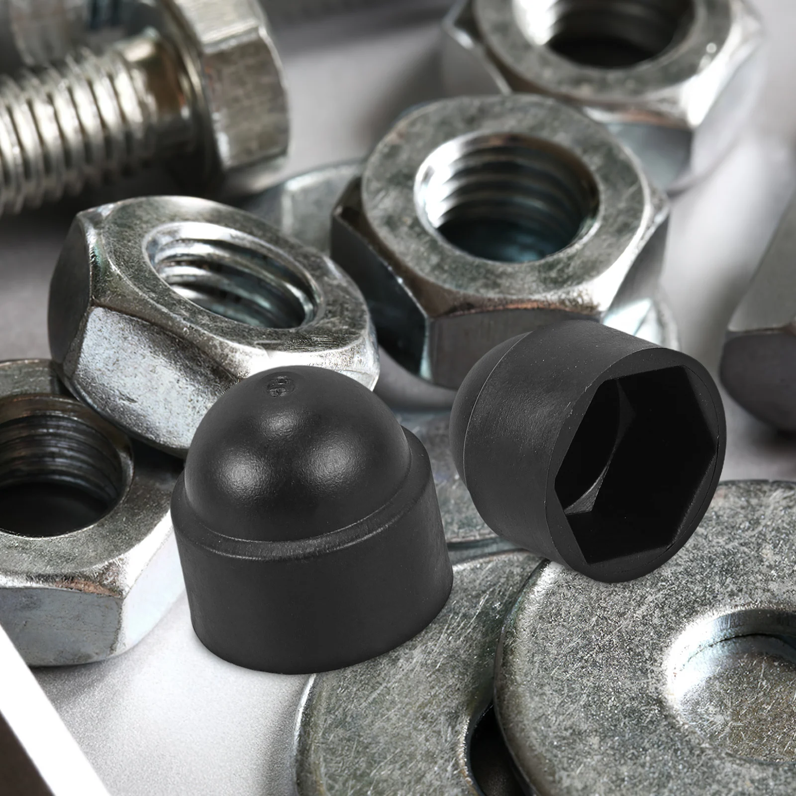 

20pcs Nut Caps Black Nylon Dome Bolt Covers M8 13mm 15mm Insulated Protective Ends Plastic Hardware Accessories