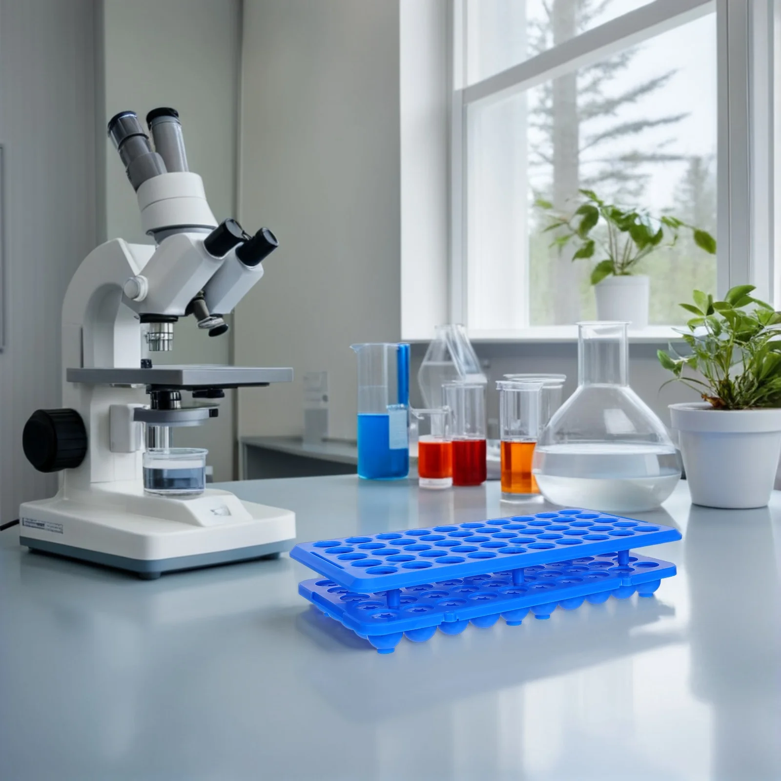

2 Pcs Lab Equipment Organizer Test Tube Stand Vial Rack Plastic Laboratory Holder Collector.