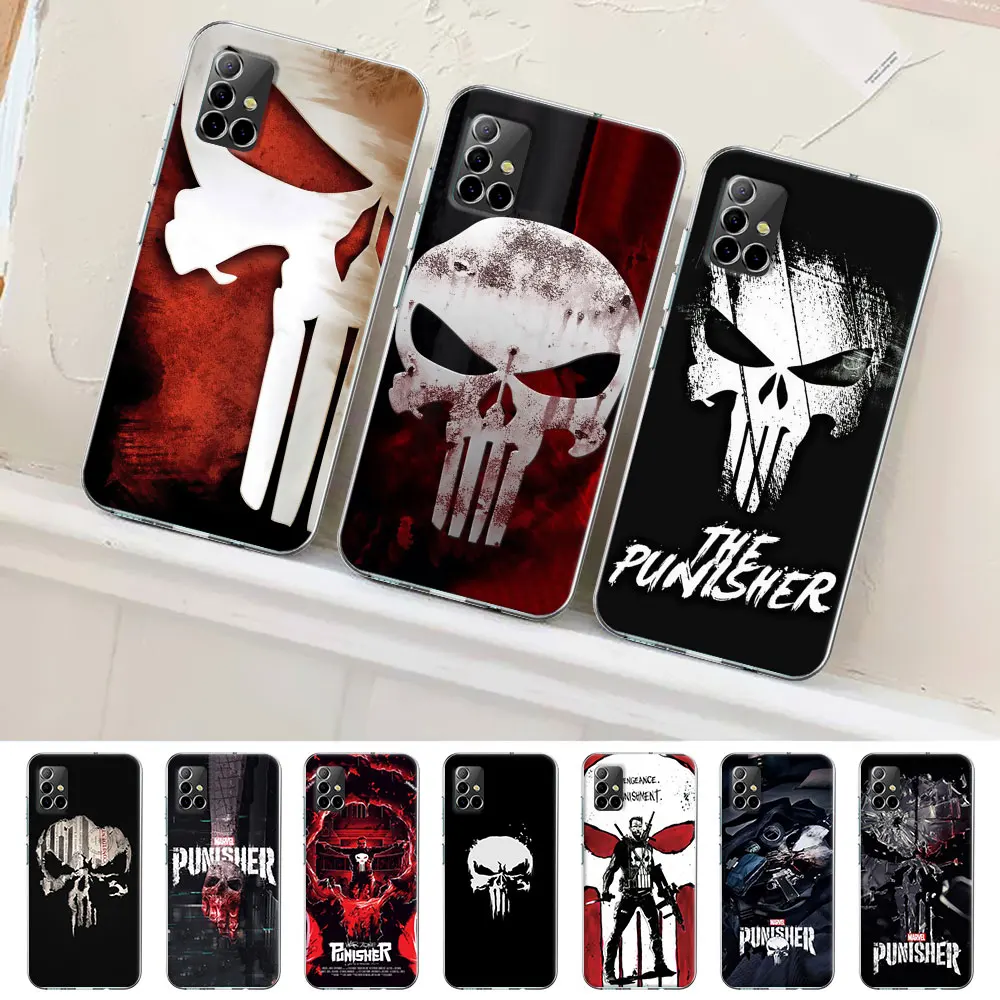 The Punisher Logo Cover for Samsung Galaxy A54 A14 A32 A24 A53 A34 A12 A33 A51 A52 A13 A31 A72 A52s A22 A41 A21s TPU Phone Case