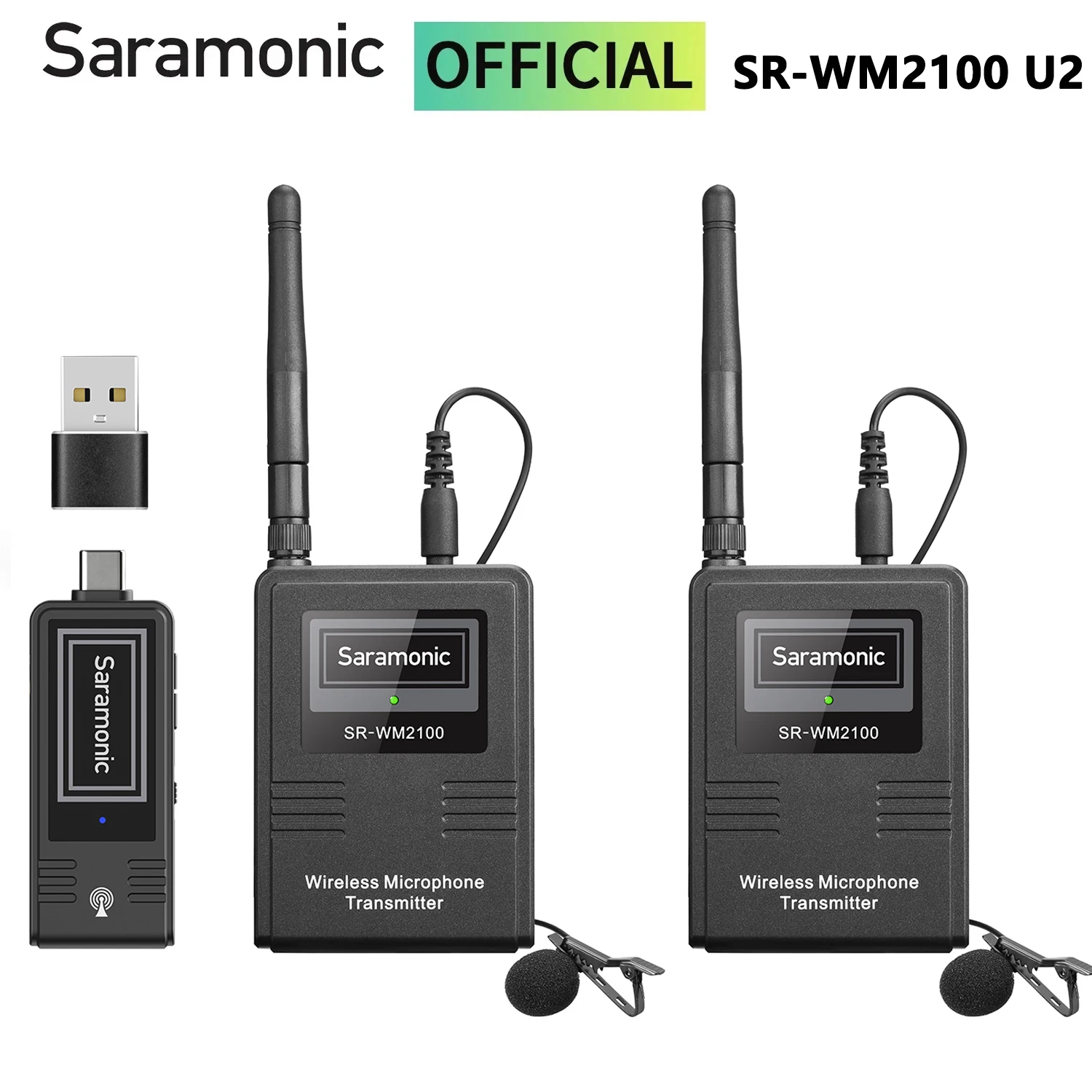 

Saramonic SR-WM2100 U2 Wireless Lavalier Lapel Microphone for Android PC Computer Smartphone USB-C USB-A Devices Streaming Vlog