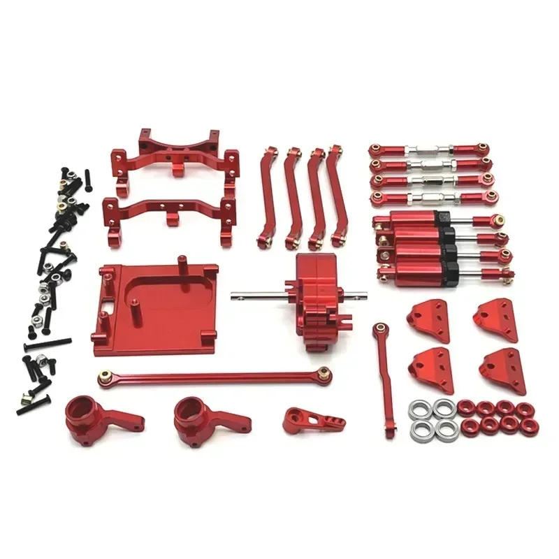 

New Metal Chassis Link Rod Pull Rod Mount Oil Shock Absorber Gearbox Motor Mount Kit RC Car Upgrade Part for MN99S 1/12