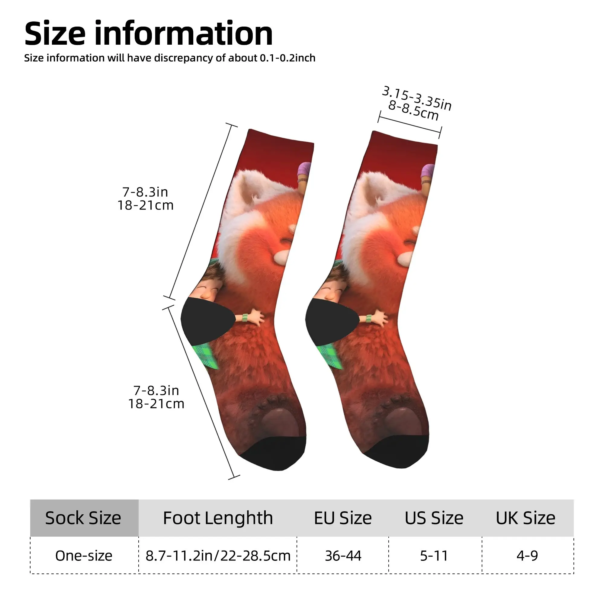 Turning Red Cute Bear Meias Lazer Meias Homens Confortáveis Meias de Corrida Primavera Gráfico Anti Skid Meias