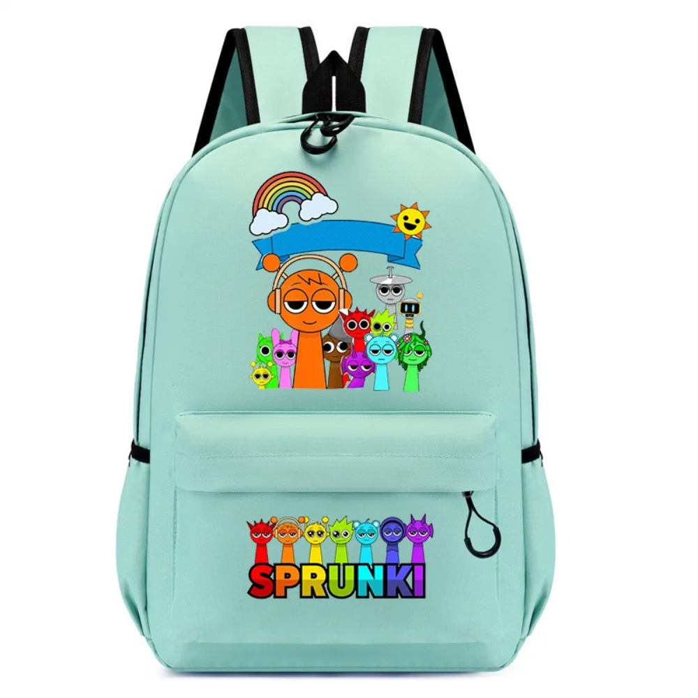 New Sprunki Fashion High Capacity Waterproof College Backpack Trendy Cartoon Laptop School Bags Cute Girl Travel Book Bag Cool