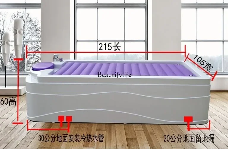 Acrylic Bath Special Water Bed Mattress with Shampoo Inflatable Water Bath Water Bed