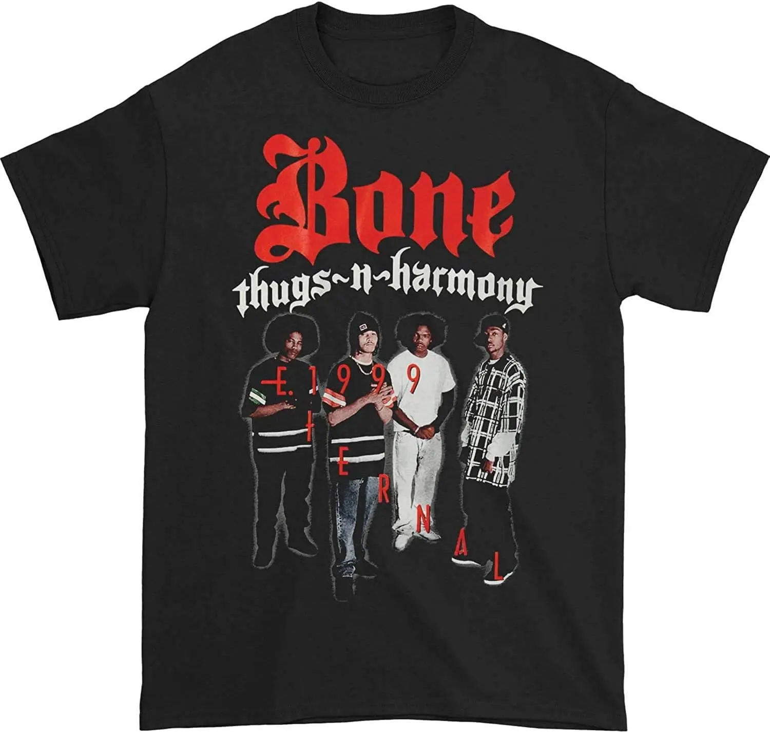 Bone Thugs-N-Harmony Men's E 1999 T-Shirt Black ; Licensed Control Industry Merchandise