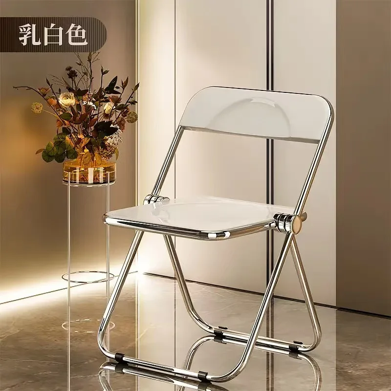 

Nternet Celebrity Acrylic Folding Chair Transparent Photo Ins Style Fashion Clothing Store Makeup Chair Home Dining Chair