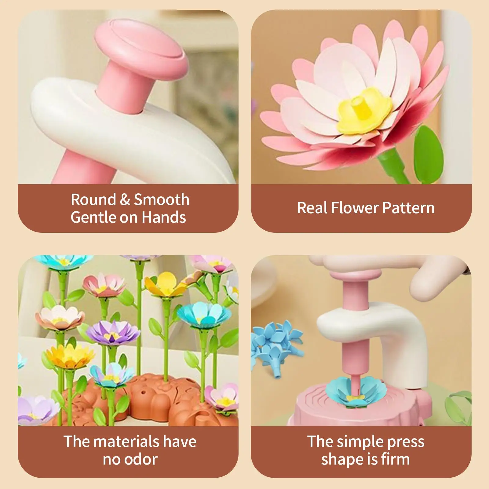 Fabric Flower Bouquets Toys Fabric Flower Bouquets Craft Toys for Girls Interactive Activity Set for Children Toddler Daycare