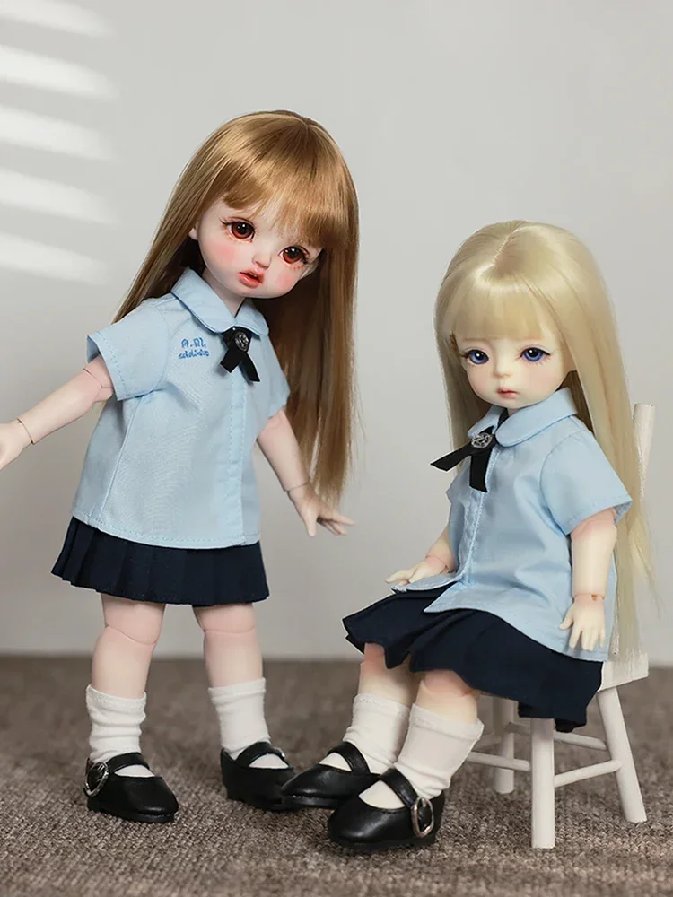 Bjd 1/6 Lilliella 큰 양 몸 새로운 디자인 패션 여름 블랙 플리츠 스커트 스타일 송진 장난감 관절 인형 소녀 DIY 귀여운 기