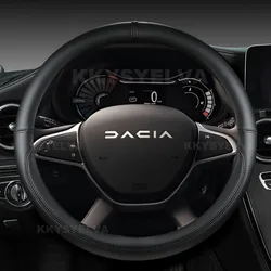 PU Leather Car Steering Wheel Cover For Dacia Spring Dacia Sandero Stepway Crossover For Renault Sandero Auto Accessories