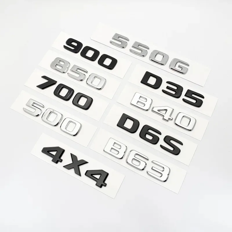 3D Silver Black Letters 550G 4X4 850 550 D35 B40 D6S B63 Emblem for Mercedes Benz Brabus G Car Trunk Rear W463 W464 Logo Sticker
