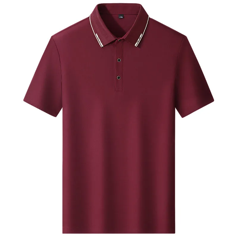 Koszulka polo mężczyźni lato nowy wysokiej jakości męska koszulka polo z krótkim rękawem bawełniany pasek mężczyzna business casual koszulka polo