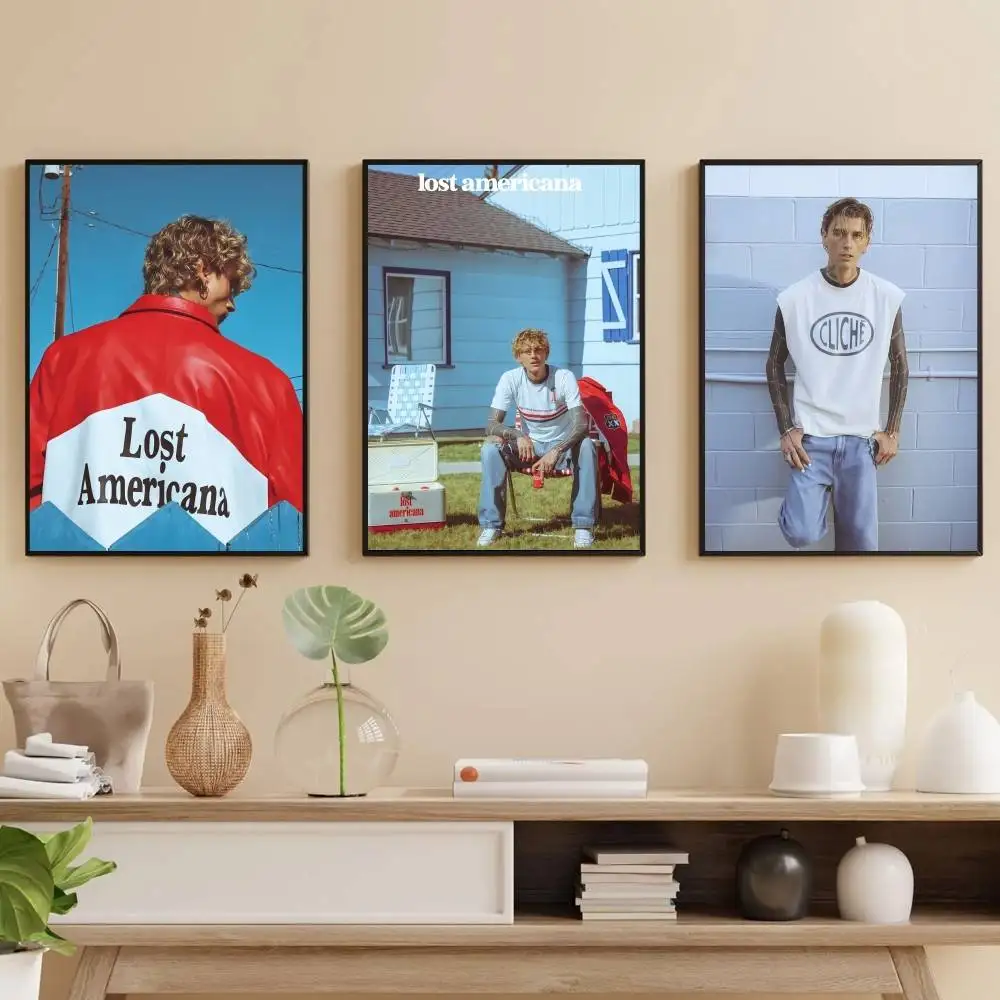 

M-MGK Lost Americana Poster Self-adhesive Art Waterproof Paper Sticker Coffee House Bar Room