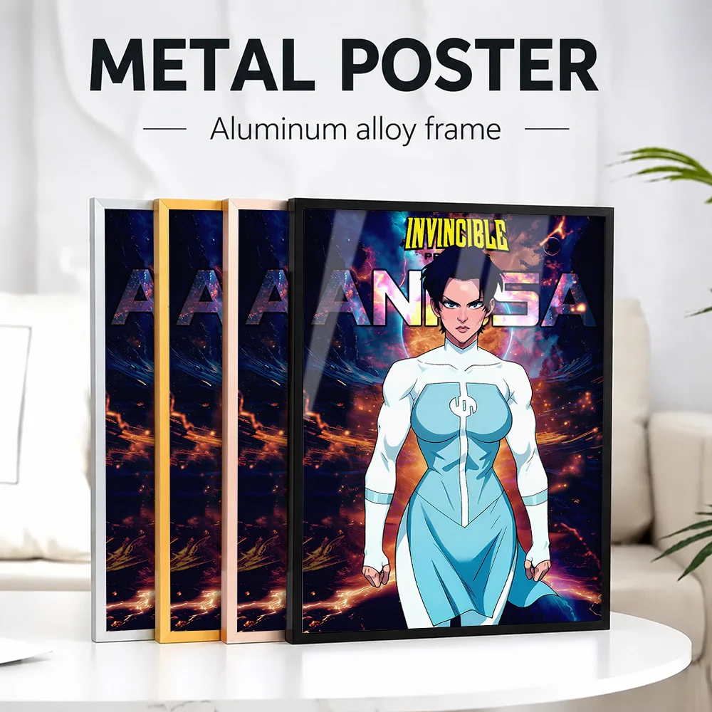 Invincible: Anissa Comic Book Cover Framed Metal Print Personalized Photo Dramatic Character Style Wall Art For Study Fan Gift