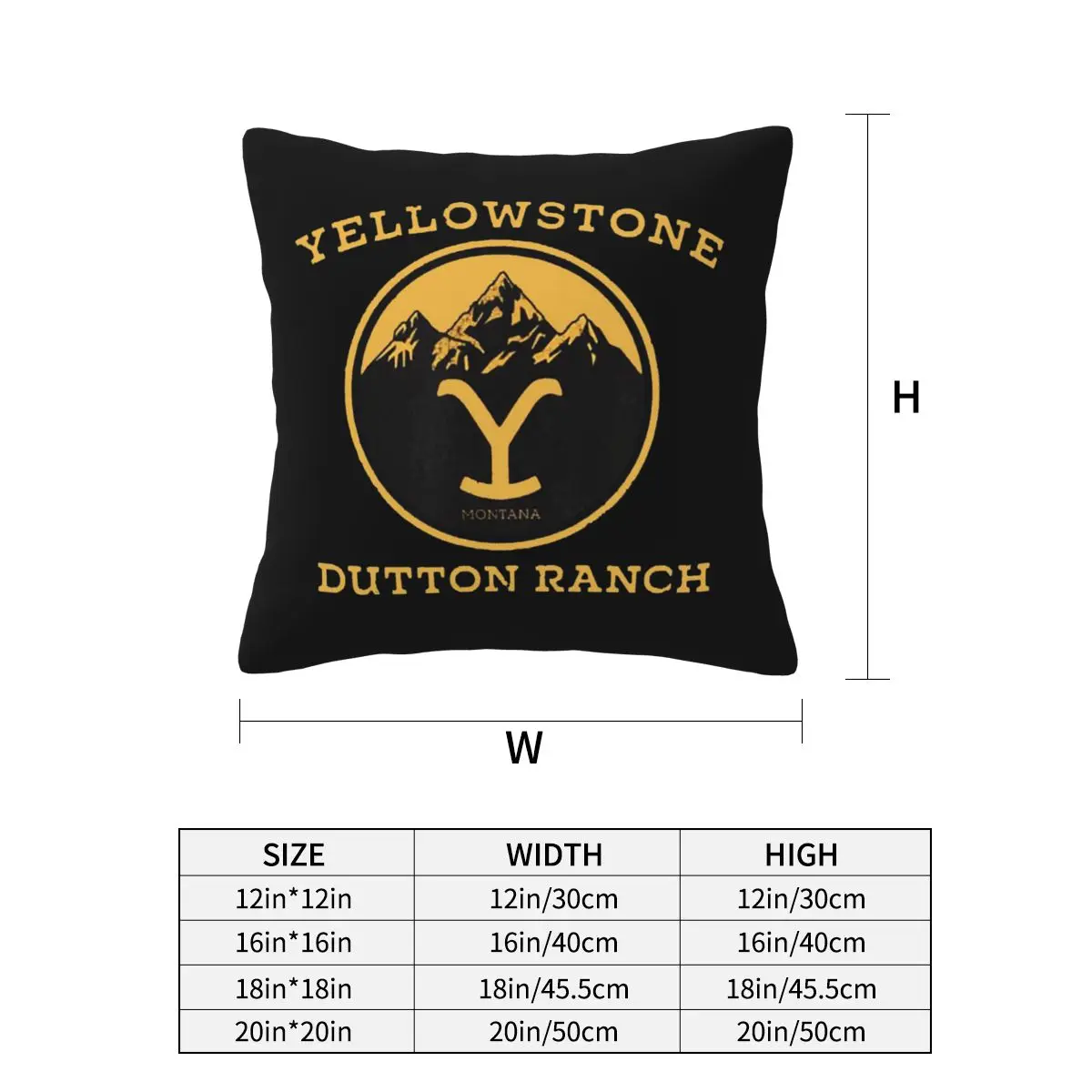 Yellowstone Dutton Ranch Square Pillowcase Cushion Cover Pillow Case Throw Pillow Cover for Home Bedroom Car
