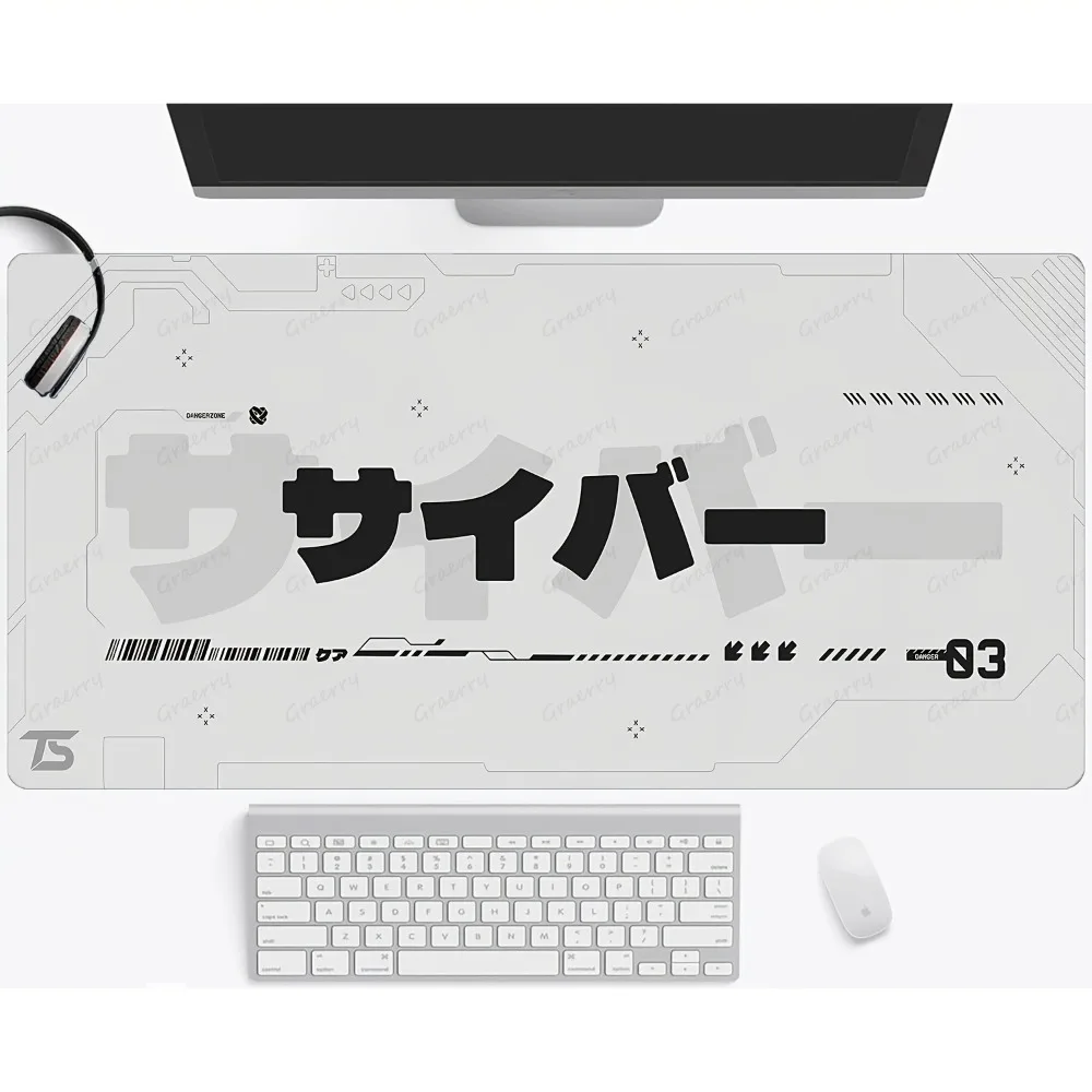 Grand tapis de souris de jeu de style cyberpunk, tapis de clavier ultra-lisse, alfombrillas para escritorio, tapis de souris