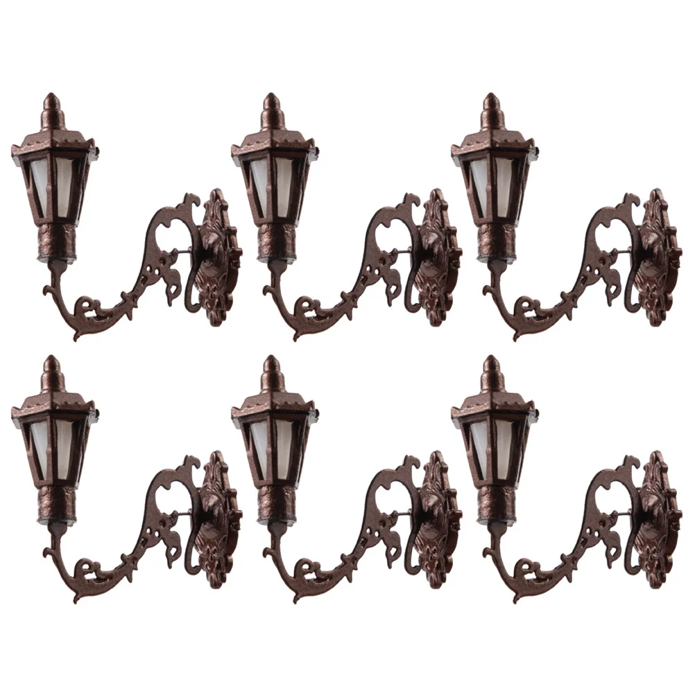 

6 Pcs Miniature Wall Lamp ABS Material House Decoration Realistic Details Mini Scene Accessories Simulation Lamp Mini House