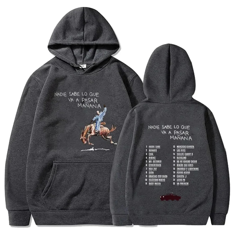 Bad Bunny Neues Album Nadie Sabe Lo Que Va Pasar Manana Sweatshirts Street Hoodies Kleidung Lässige Pullover 90er Bad Bunny Hoodie