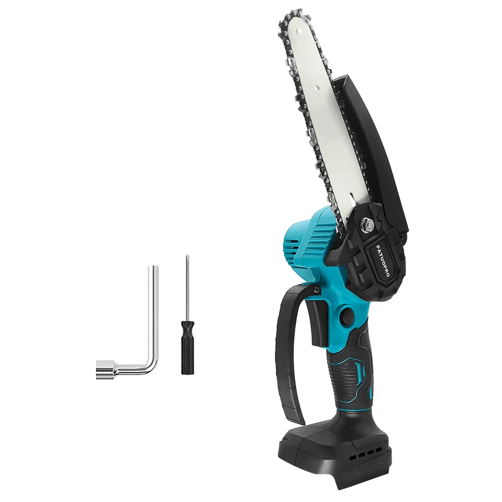 Patuopro-motosserra Portátil sem Fio Serra Elétrica sem Escova Carpintaria Ferramentas de Jardim Bateria Makita 18v sem Bateria 6
