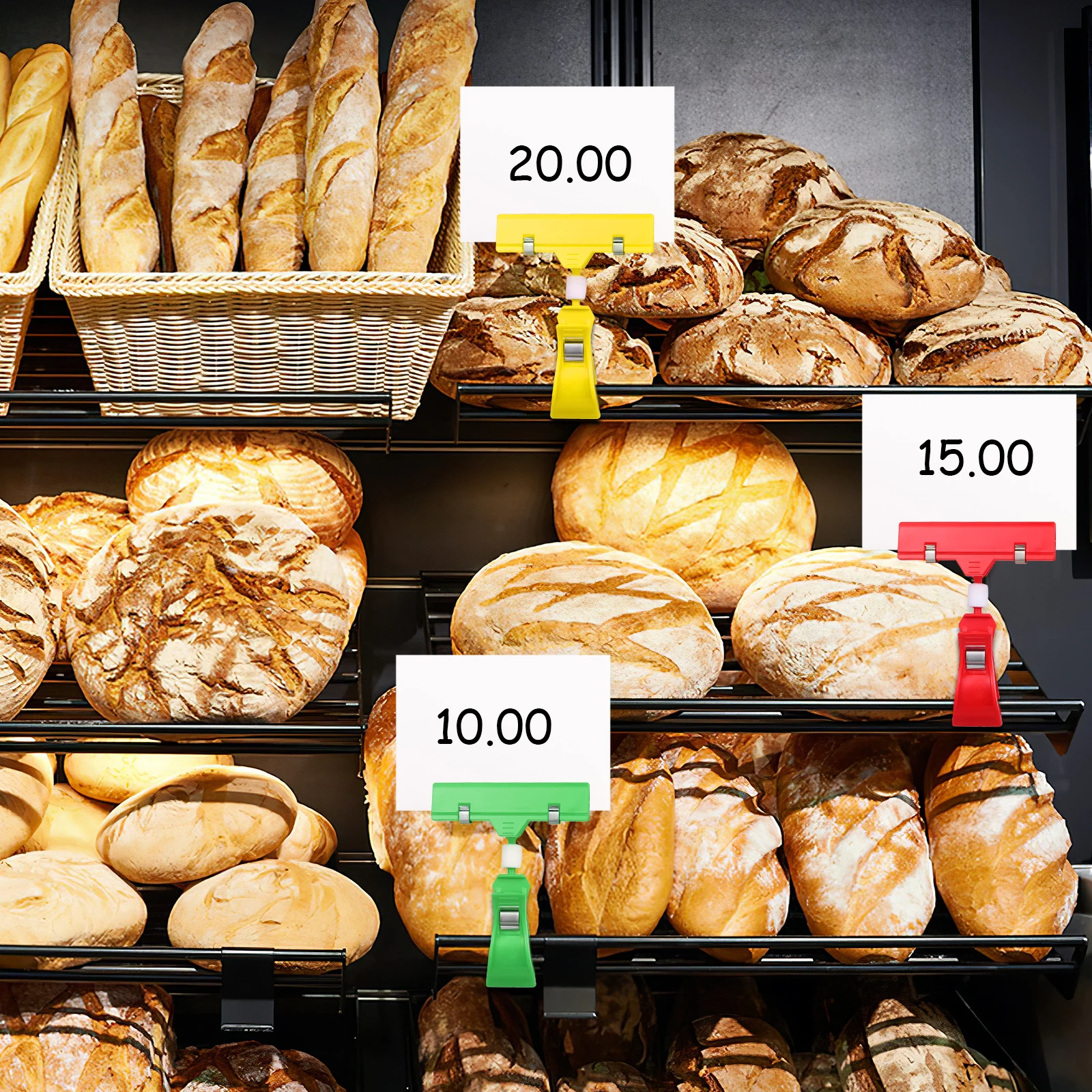 

20 pcs Sign Holders Double Sided Price Tag Stands Retail Store Display Rack Shelf Plastic Sign Stands Merchandise Advertising