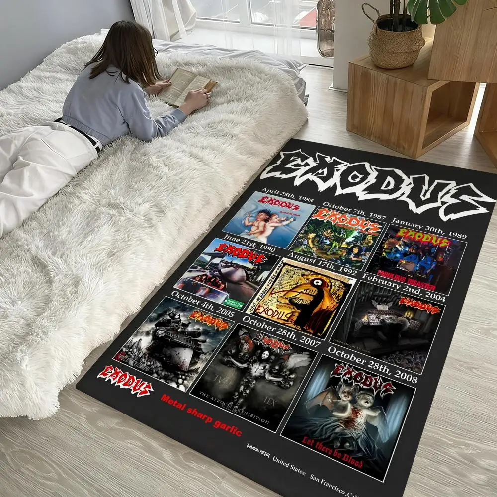 

Heavy Rock Band-E-Exoduss Floor Mat Soft Thickened Non-Slip Door Mat for Living Room Home Decor Flannel Rugs
