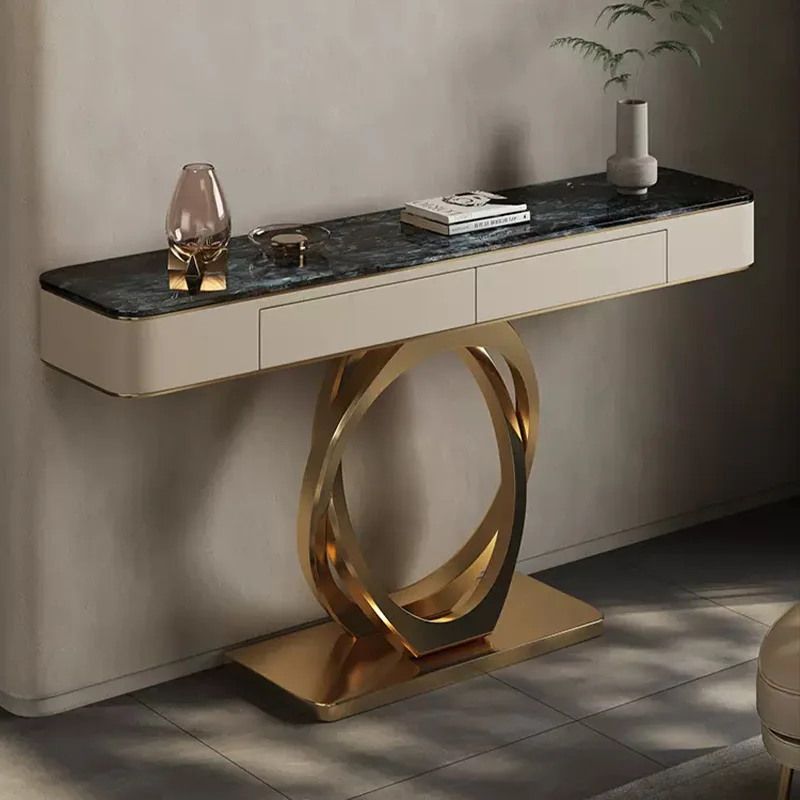 

Art Entrance Desk Modern Long Case Several Tables Light Luxury Entry Corridor End View Bar Decorative Cabinet Very Simple