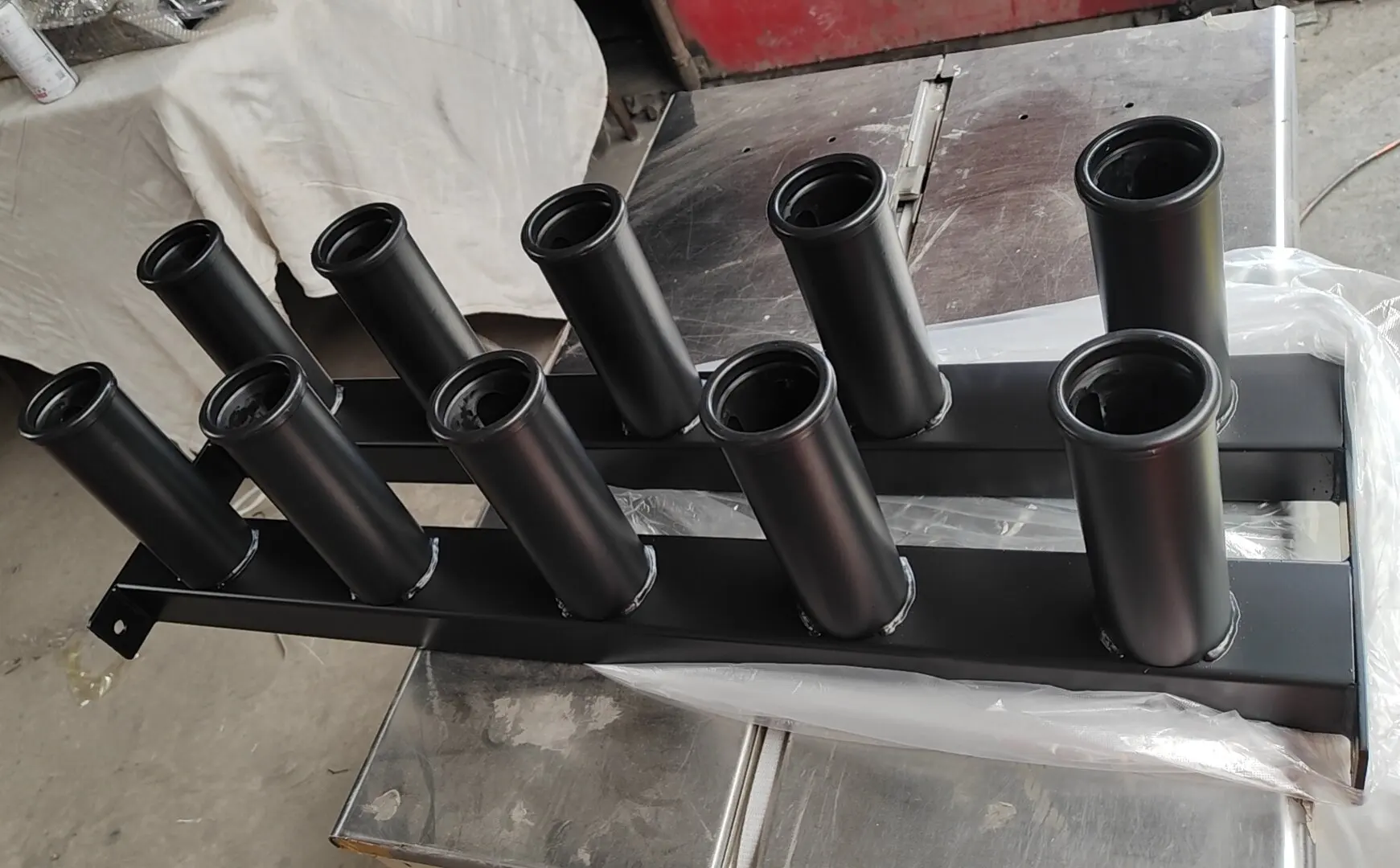 10-Hole Vertical Barbell Stand Commercial Gym Bar Storage Rack